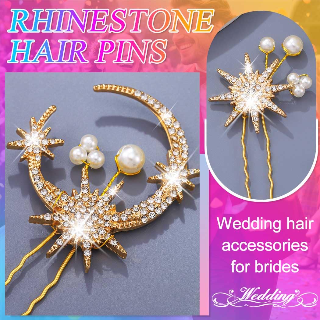 Amazon | BARTOSI ムーンスター ヘアアクセサリー 天体ヘアピン
