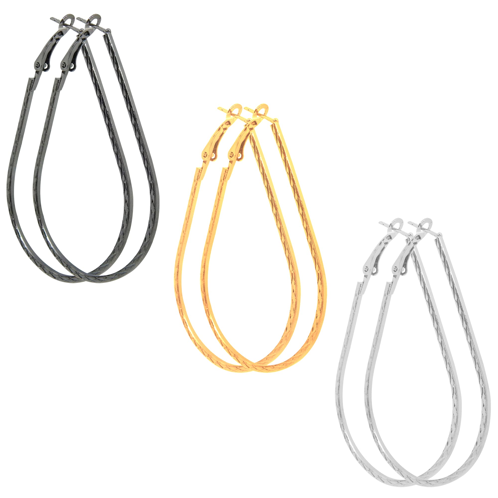 Fresh Vibes Western Style Loop Earrings for Women Combo of Silver Golden & Black | Stylish Oval Round Big Hoop Earrings for Girls (B08FHWSZ2Z) Amazon Price History, Amazon Price Tracker