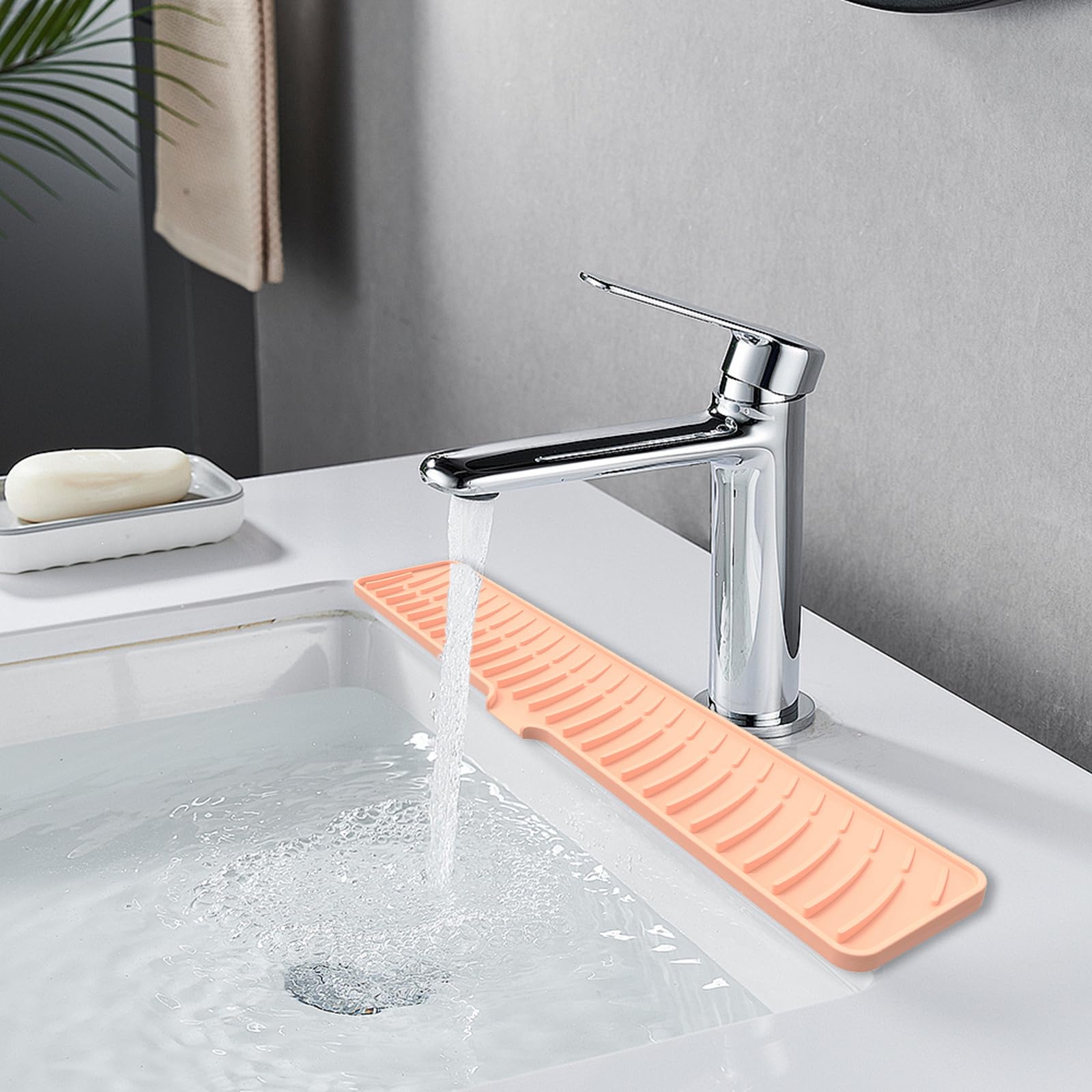 Esterilla de silicona multifunción para grifo, alfombrilla de drenaje antideslizante, grifo de cocina, accesorios para fregadero de cocina, accesorio grande para fregadero
