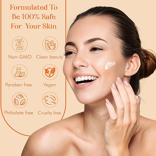 Miniatura 5 de Clear Beauty Hidratante facial nocturno con vitamina C y colágeno, probado por dermatólogos, restaura y reafirma la piel, antienvejecimiento,