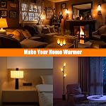 Bestview LED Flame Effect Light Bulbs, 3 Modes Flickering Light Bulbs, Smart E26 Chandelier Base Candle Fire Light Bulb for Halloween, Christmas, Party, Porch, Indoor&Outdoor Home Decoration (6 Pack)