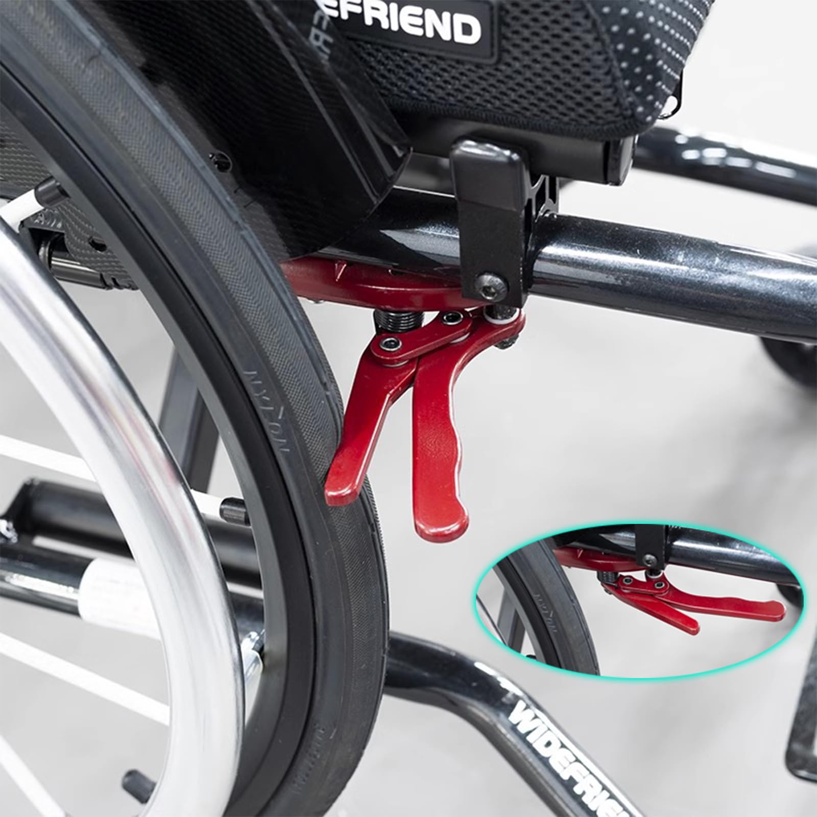 Silla De Ruedas Deportiva Plegable, Aleación De Aluminio Ligera, Ruedas Desmontables, Reposapiés Abatible, Apto para Todas Las Edades(38cm/14.9in)