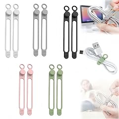 Data Cable Organizer Upgraded Silicone Cable Ties Reusable Cable Management Organizer 106mm Multipurpose Elastic Cord Organizers for Bundling