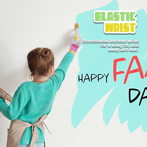 Miniatura 5 de 3 Pairs Kids Gardening Gloves for Age 2-13,Toddler Garden Gloves,Children Yard Work Gloves