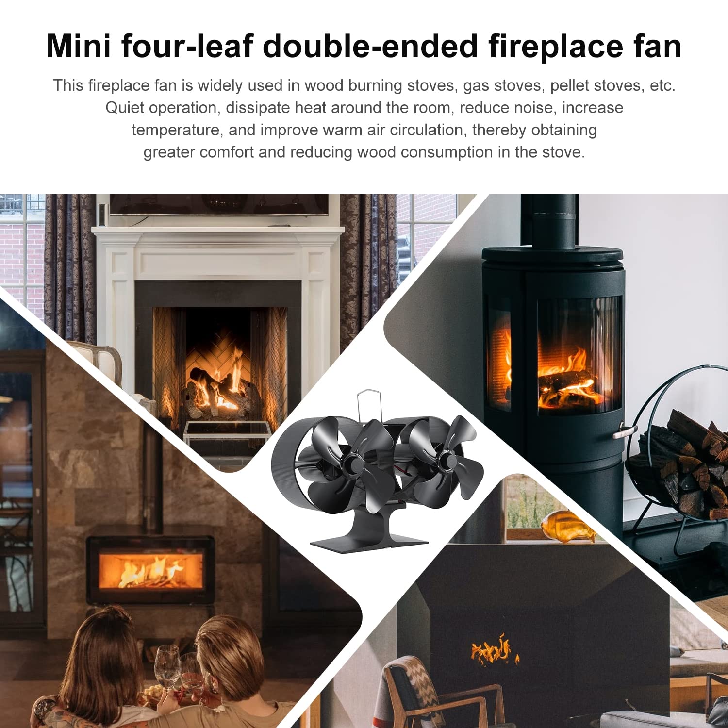 Kaminventilator Ohne Strom - Hitzebetriebener Ofenlüfter Mit 8 Blättern