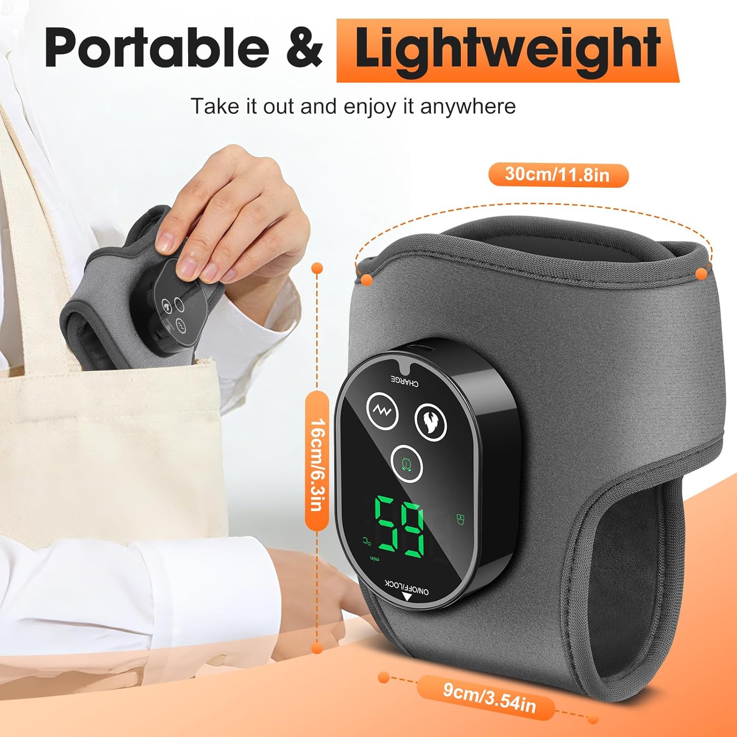 Foot Massager for Pain Relief, Foot Renew Ankle Massager, Ankle Heating Pad Heated Brace Wrap with 4 Heat Levels and 3 Vibration Modes for Women Men (Grey)