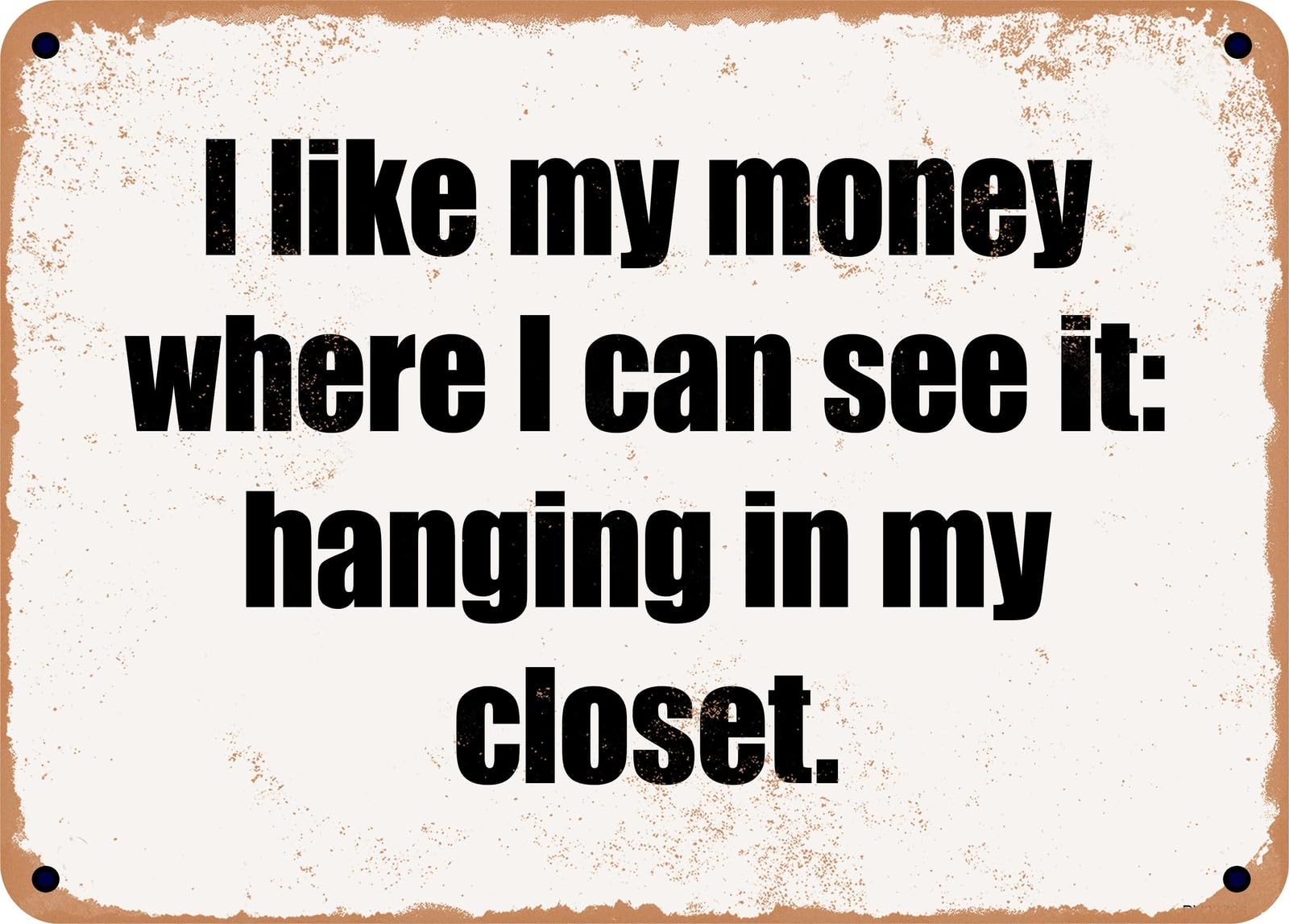 Miaomansenstore Metal Sign - I Like My Money Where I Can See It: Hanging In My Closet Home Decor