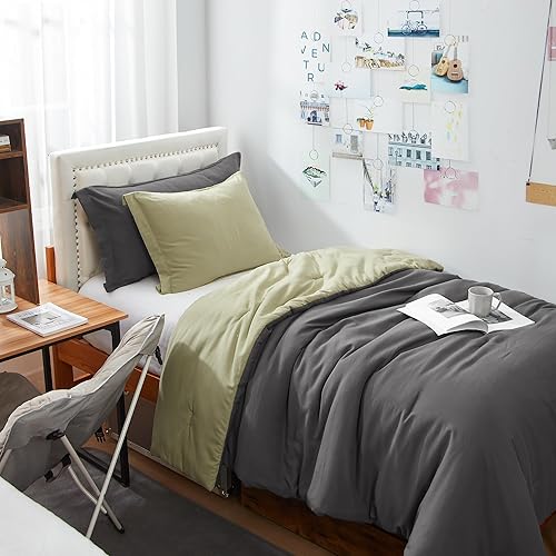 Miniatura 9 de Dorm Haul Cozy College - Juego de edredón - Ropa de cama individual XL - Leche de olmoavena