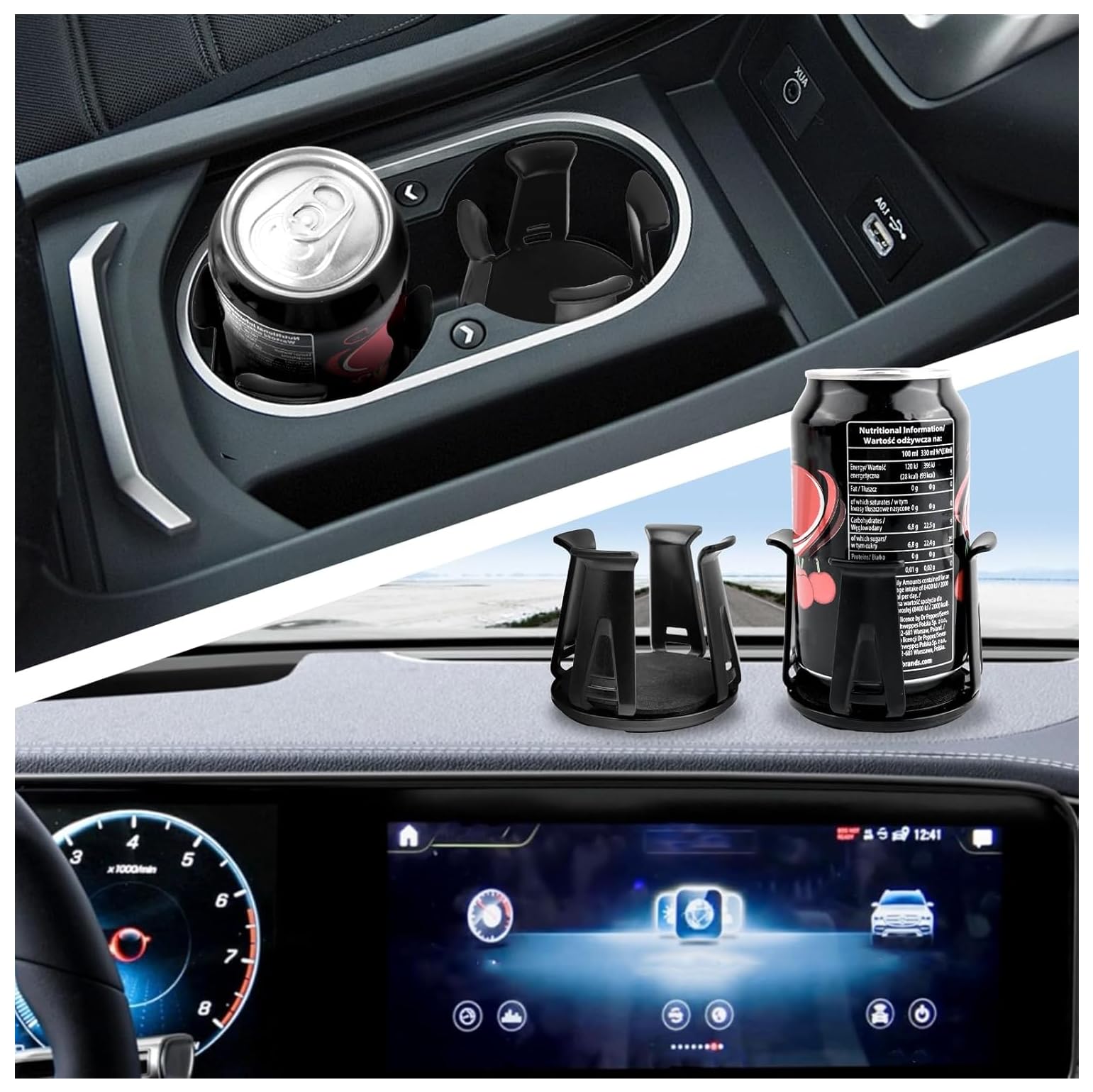Photo 1 of 2PCS Car Cup Holder Insert,Self-Adhesive Portable Cupholder Insert for Car for Fixing Cups/Drinks,Automotive Cup Holders with Adaptive Clamping Arm Cars Accessories for 3" Car Cup Holder