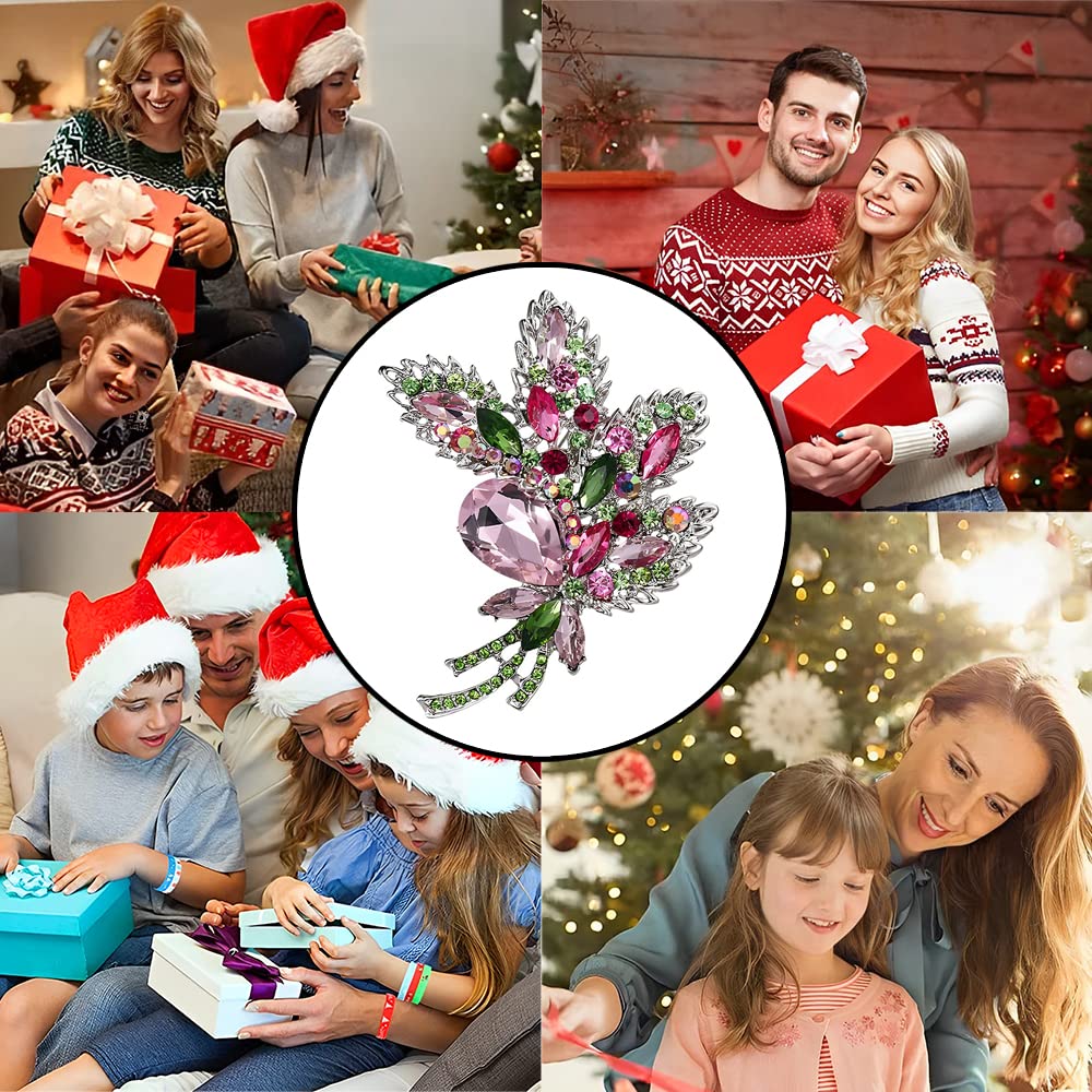 Broche Bouquet, Broche En Cristal Pour Femmes, Broche Femme, pour Cadeau d'anniversaire de Filles Fournitures de Fête de Mariage Noël