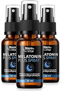 3er Pack Melatonin Einschlafspray hochdosiert - natürliches Schlafhormon bei Jetlag - Ashwagandha, Passionsblume, Lavendel, Baldrian, Melisse - 3x 30 ml - 0,5mg Melatonin pro Sprühstoß