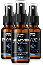 Pack of 3 Melatonin Sleep Spray High Dose - Natural Sleep Hormone for Jetlag - Ashwagandha, Passion Flower, Lavender, Valerian, Melissa - 3 x 30 ml - 0.5 mg Melatonin per Spray | Natürliches Schlafhormon bei Jetlag - Ashwagandha, Passionsblume, Lavendel, 
