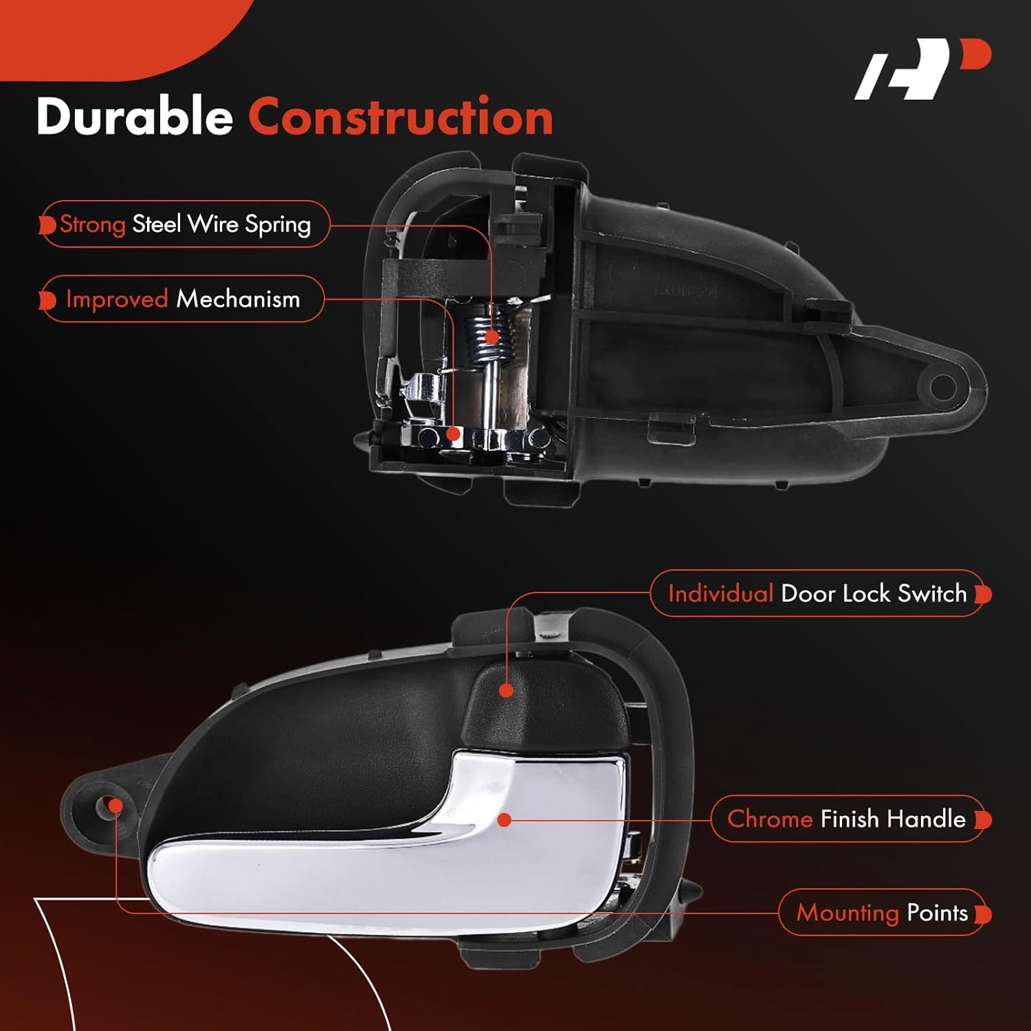 A-Premium Front Right Passenger Side Interior Door Handle Compatible with Nissan Quest & Mercury Villager, 1999 2000 2001 2002, Replace# YF5Z-1222600-BAB, YF5Z1222600BAB