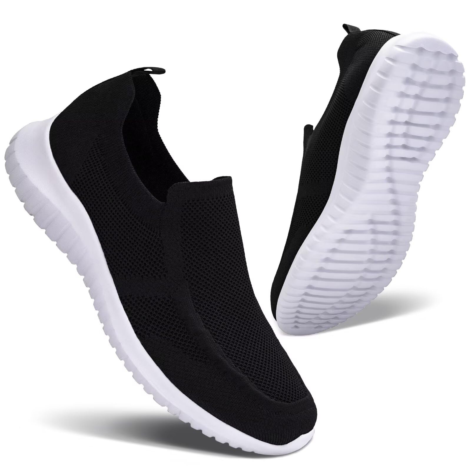 konhill Herren Slip On Sneaker - Leichtgewicht Bequeme Tennis Atmungsaktive Mesh Schuhe