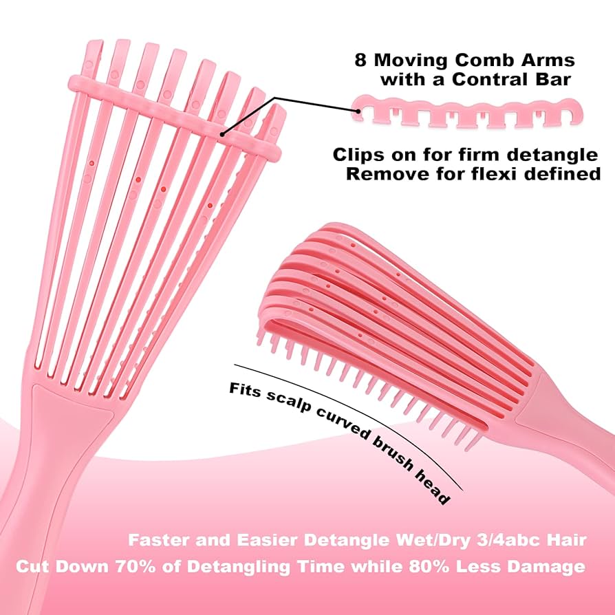 Amazon | LORSEX ヘアブラシ、黒ナチュラルヘア用デタングリング