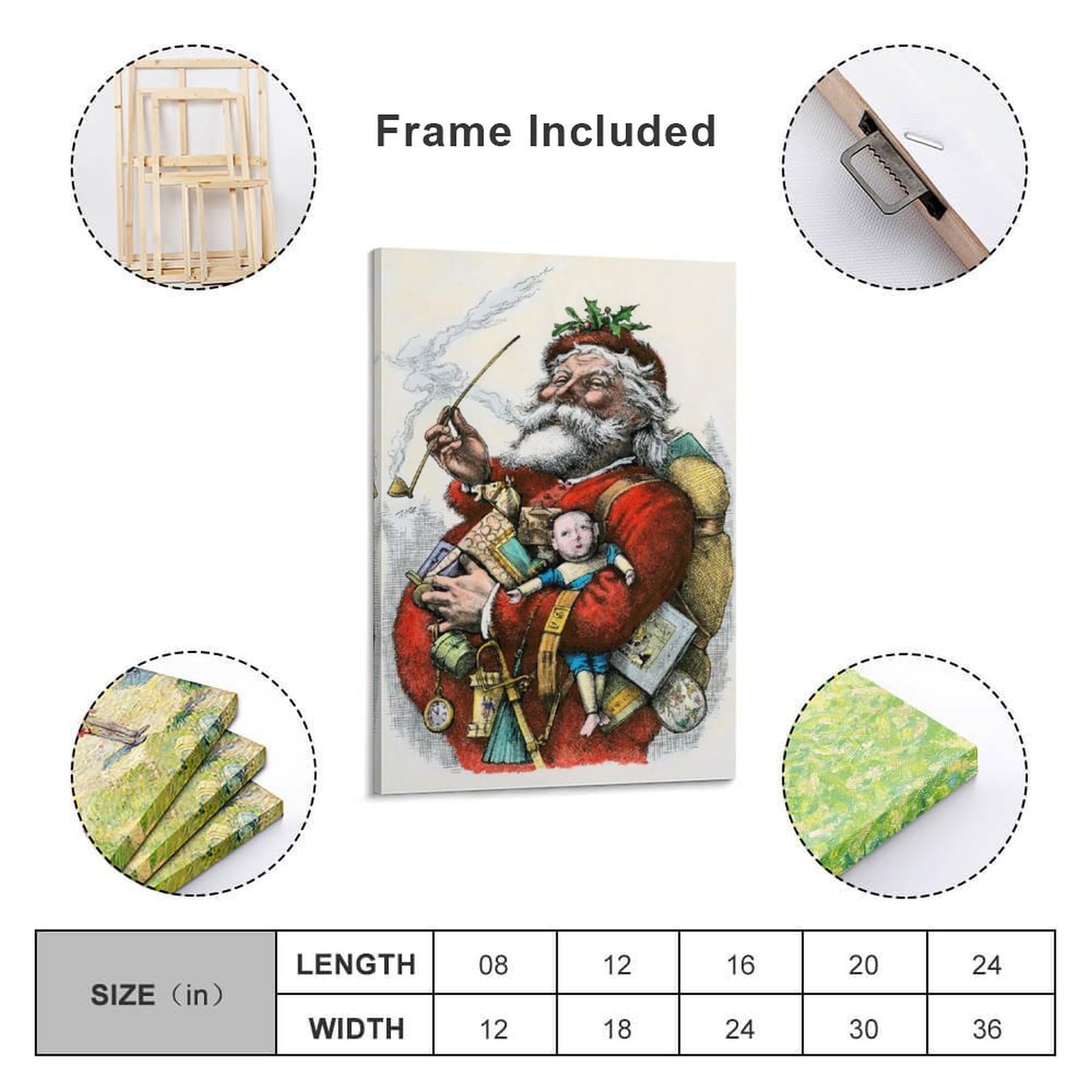 Amazon.com: JU XIANG Merry Old Santa Claus By Thomas Nast Prints