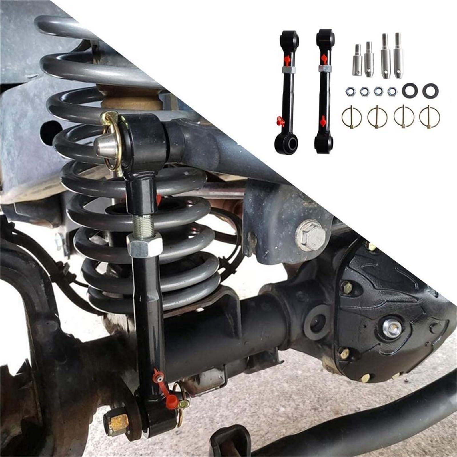 Biellette barra stabilizzatrice Adatto per Jeep Wrangler JK JKS 2/4 porte 2007-2018 Auto PRC-1010A Sollevatori regolabili Collegamenti per barre stabilizzatrici anteriori Disconnetti