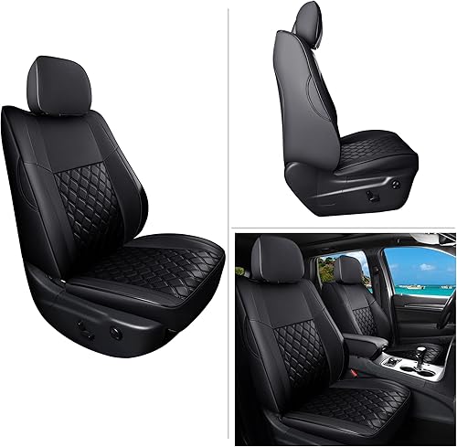 Miniatura 7 de Huidasource Fundas de asiento para Grand Cherokee, fundas de asiento de automóvil de cuero impermeables de cobertura completa, protector de cojín de