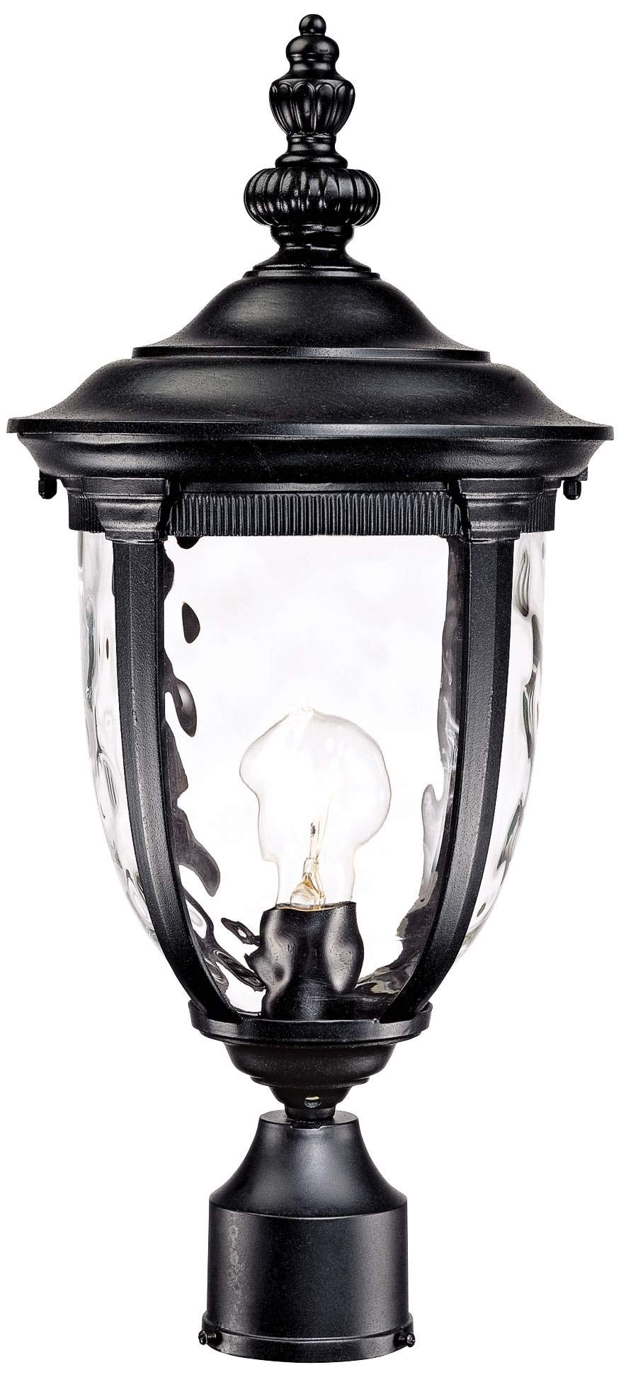 John Timberland Bellagio 21 1/4" High Country Traditional Outdoor Post Light Fixture Pole Porch House Exterior Lantern Weatherproof Texturized Black