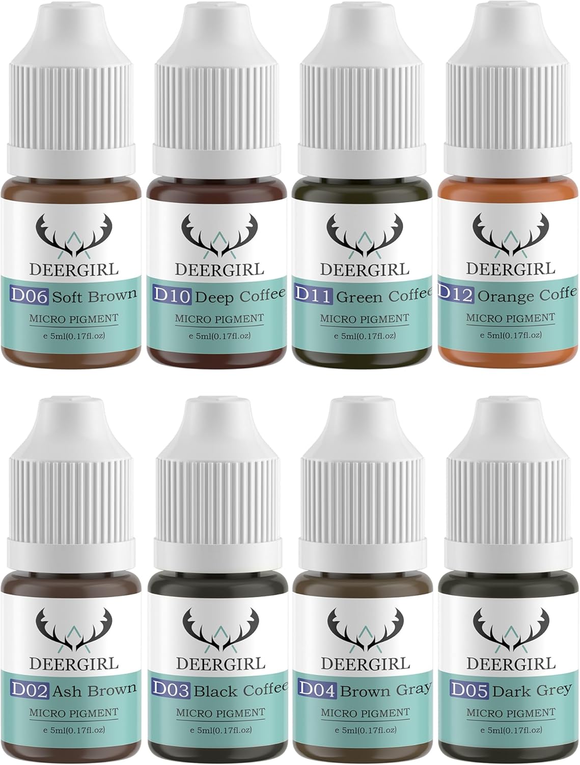8 Colors Professional Microblading Pigment Set, Long-Lasting Eyebrow Tattoo Ink for Permanent Makeup