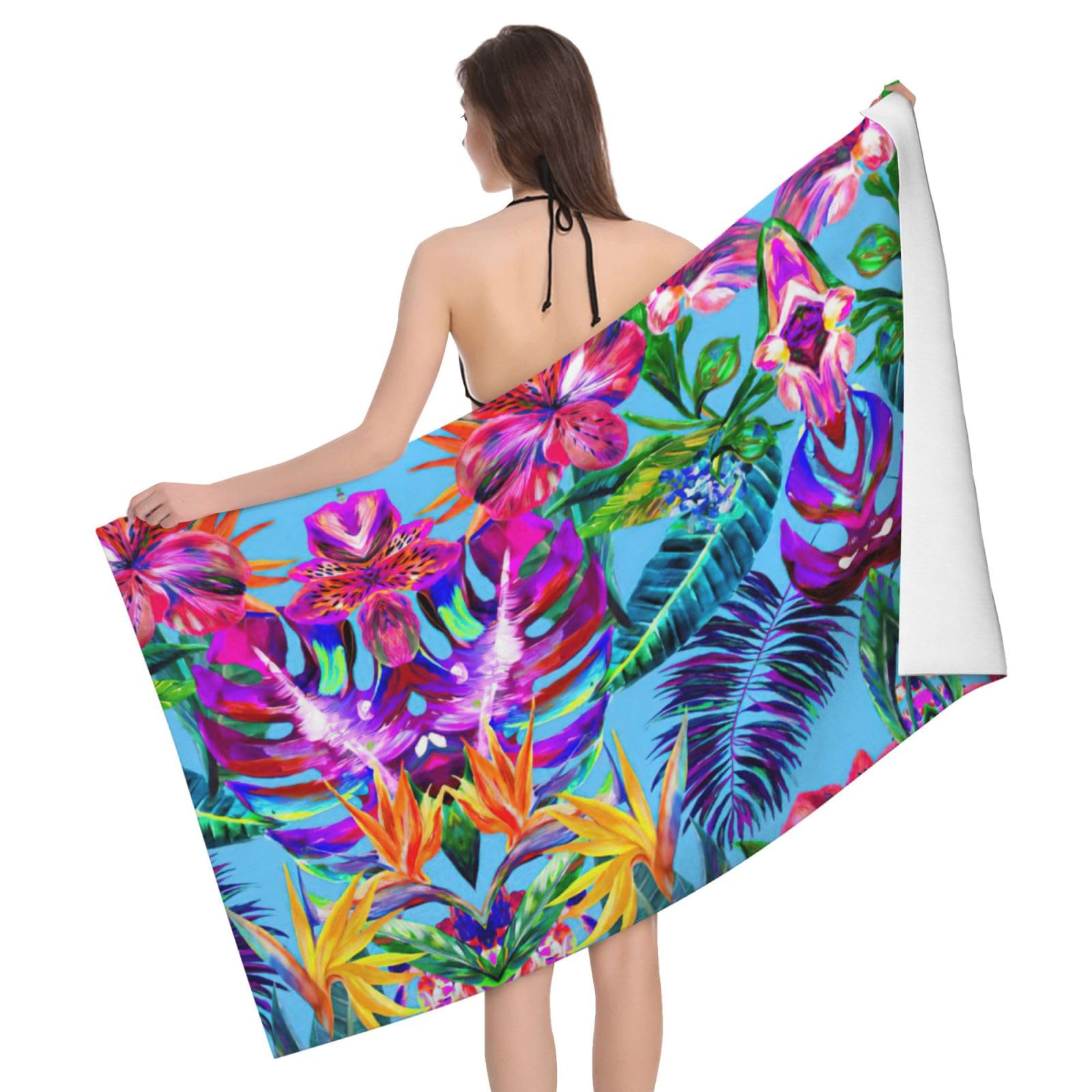 Serviette de bain microfibre séchage rapide ultra absorbante rose