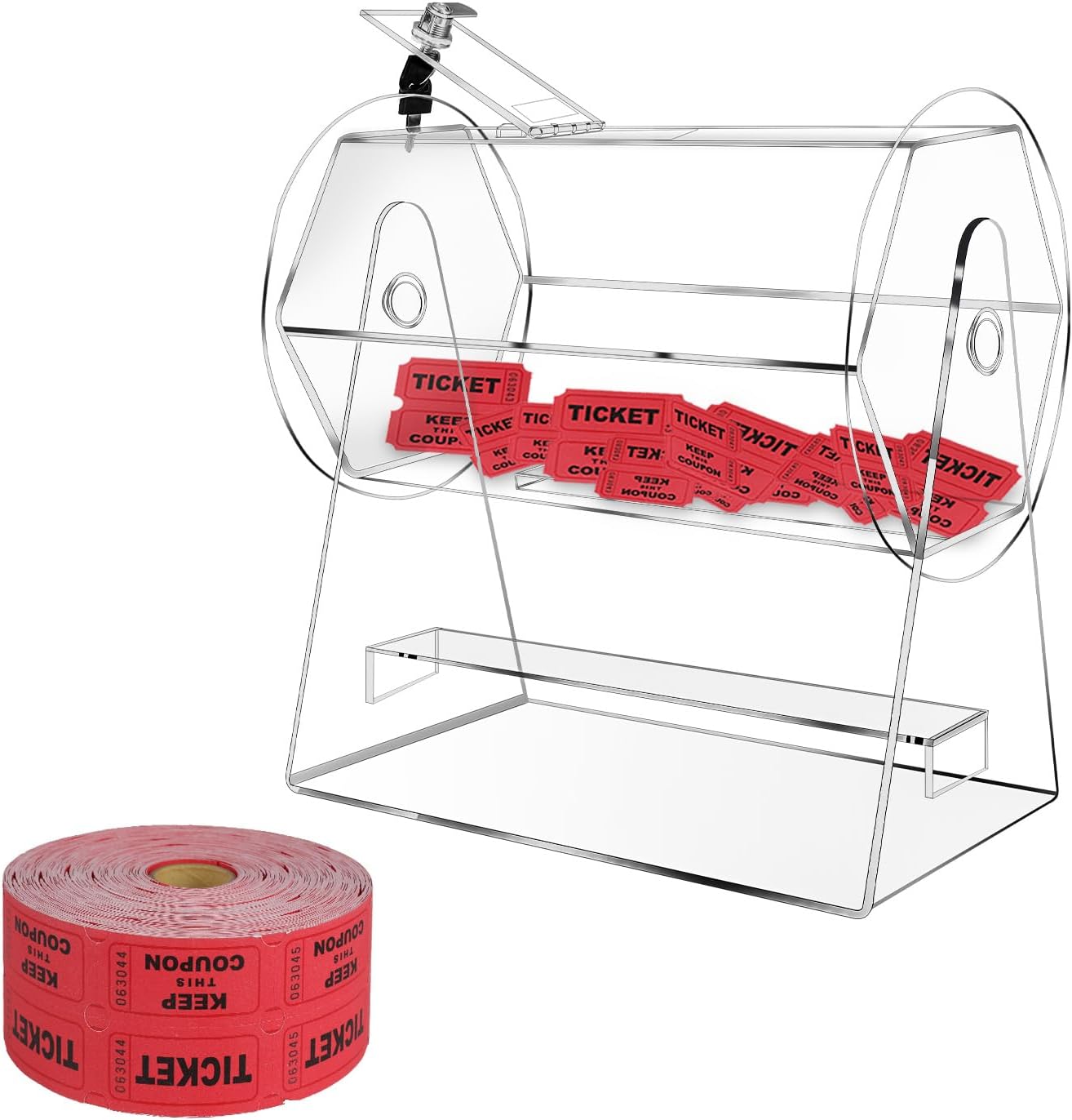 Federedevo Acrylic Raffle Ticket Spinner Raffle Drum Drum