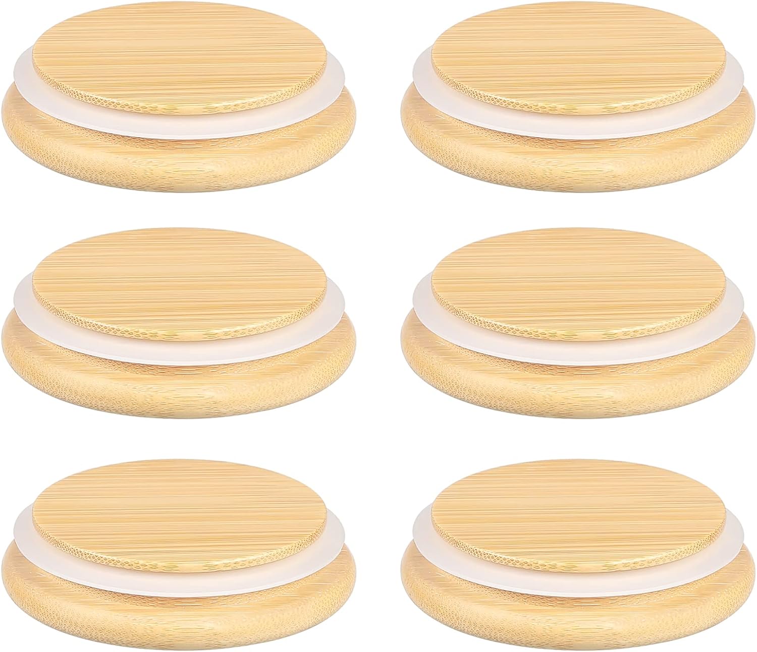 SBMKK Bamboo Lids for Mason Jars Wide Mouth, 9cm/3.5 inch