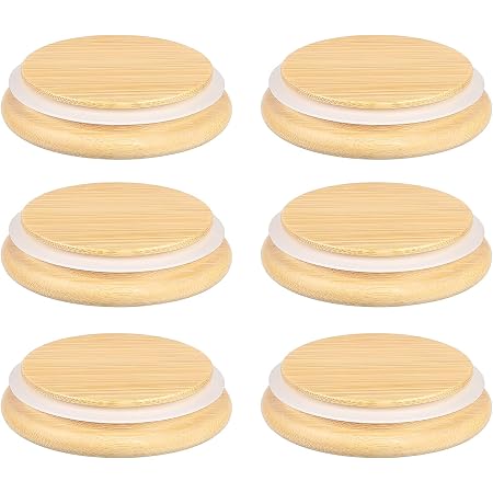 BESTonZON 12 Pcs Mug Lid Wooden Cups Mason Jar Mugs Universal Lids...