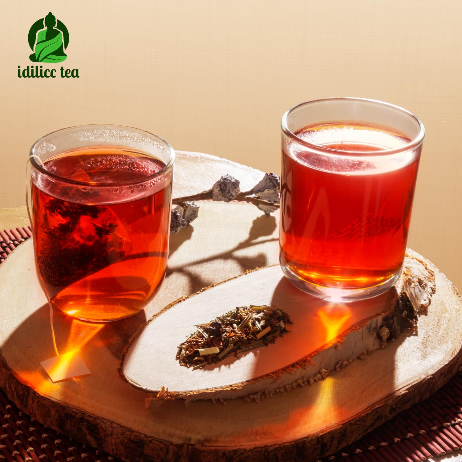 IDILICC TEA Infusion de Rooibos 100% Ecológico. 30 Pirámides. Bolsitas de Te Rojo Sudafricano Natural con Hinojo y Tila. Roibos Relajante. Reduce Acidez Estomacal. Infusiones Variadas