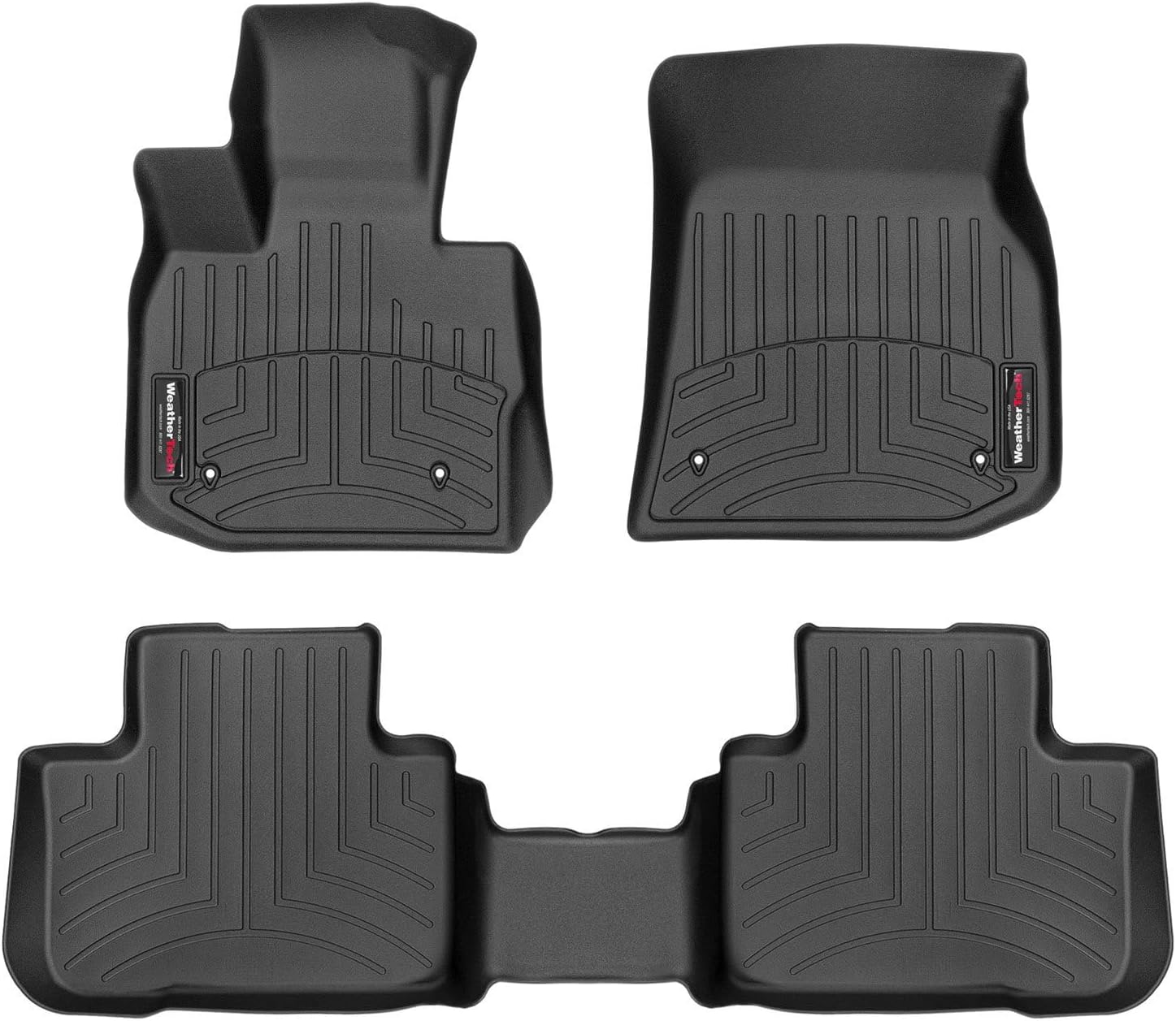 WeatherTech Custom Fit FloorLiners for BMW X3 30i, X3 M Competition, X3 M - 1st & 2nd Row (441273-1-2), Black