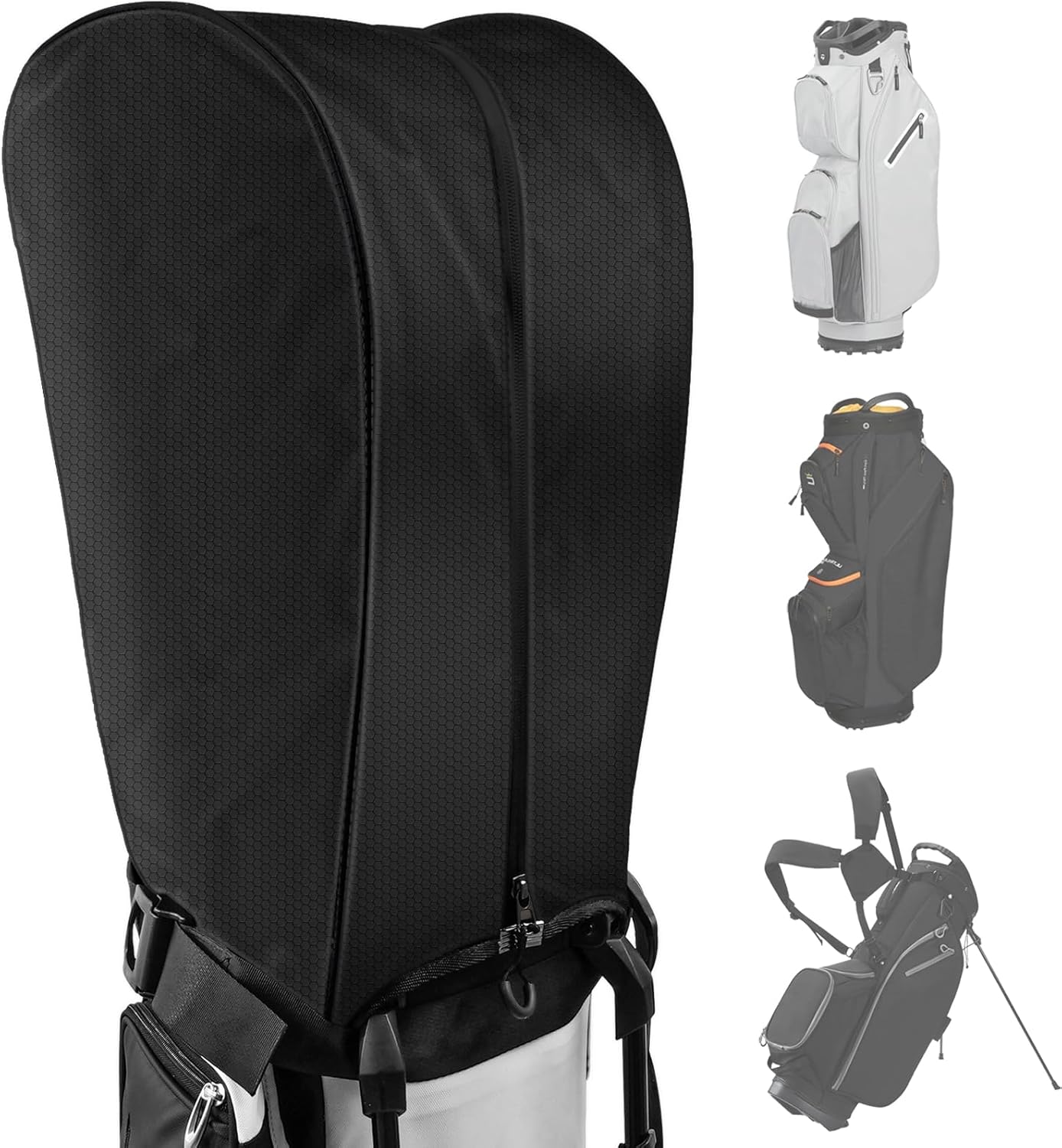 Golf Bag Rain Cover, Golf Club Protector, Waterproof Rain and Dust Covers, Easy Access Adjustable Golf Bag Rain Hood Cover,Garage Storage Honeycomb Rainproof Material