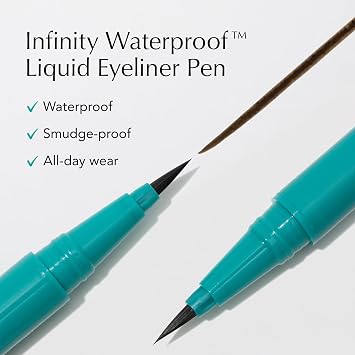 Thrive Causemetics Infinity Waterproof Liquid Eyeliner, Brown Matte Shade | Water-Based Formula with Biotin, Feather-Free Brush Tip, Vegan, Ella Shade