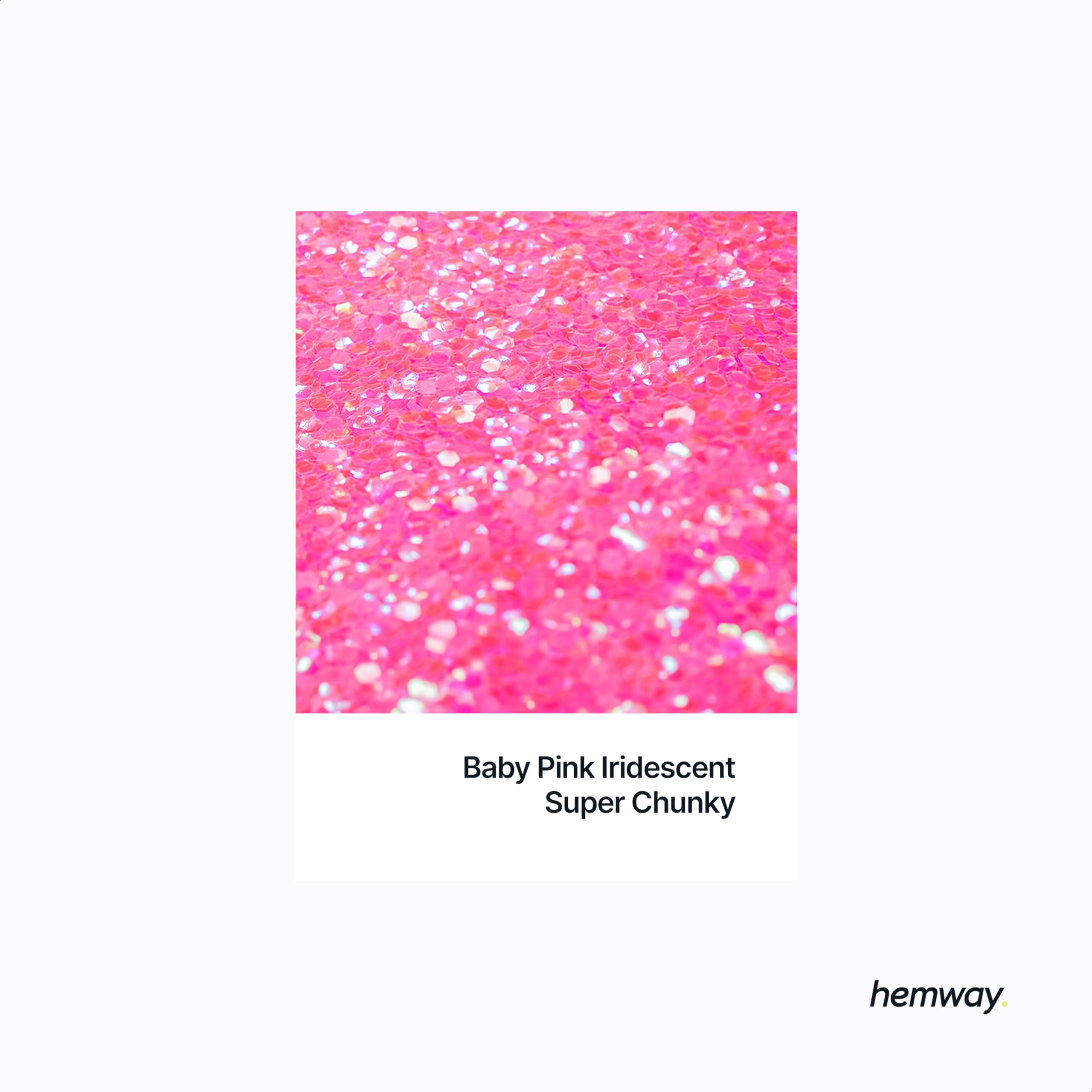 Hemway Resin Glitter Baby Pink Iridescent 100g Super Chunky - Image 2