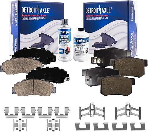 Miniatura 25 de Detroit Axle - Pastillas de freno para Ford Escape Focus Transit Connect Mazda 3 Sport 5 Volvo C30 S40 V50, 4 pastillas de freno de cerámica