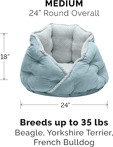 Miniatura 2 de Furhaven cama para mascotas, para gatos y perros pequeños, cama relajante y envolvente con pelo de visón afelpado y aterciopelado, lavable,