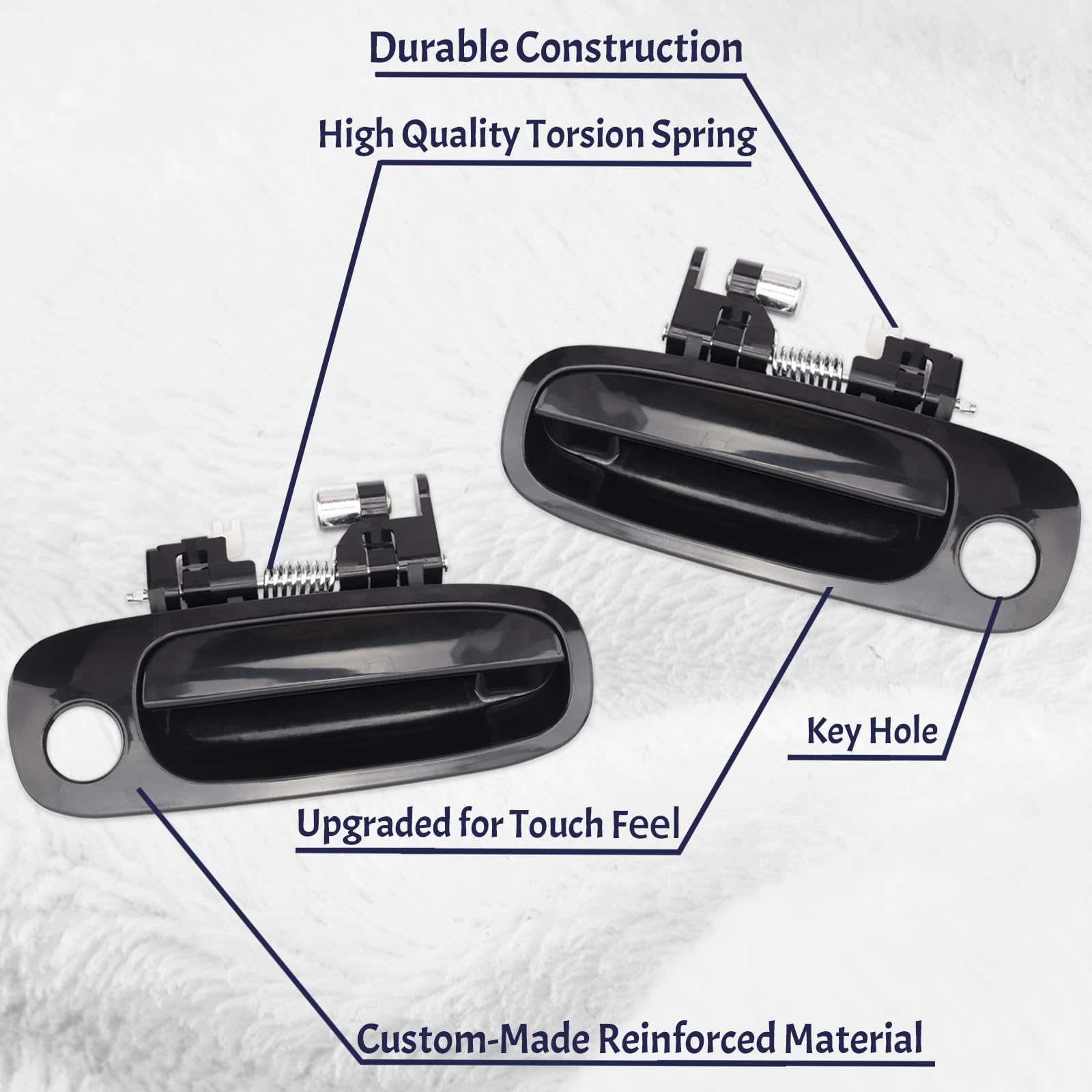 Reeoutdoor Interior & Exterior Door Handles Set Replacement for 1998-2002 Chevy Prizm, Corolla,Replace Inside & Outside Door Handles, Pack of 8