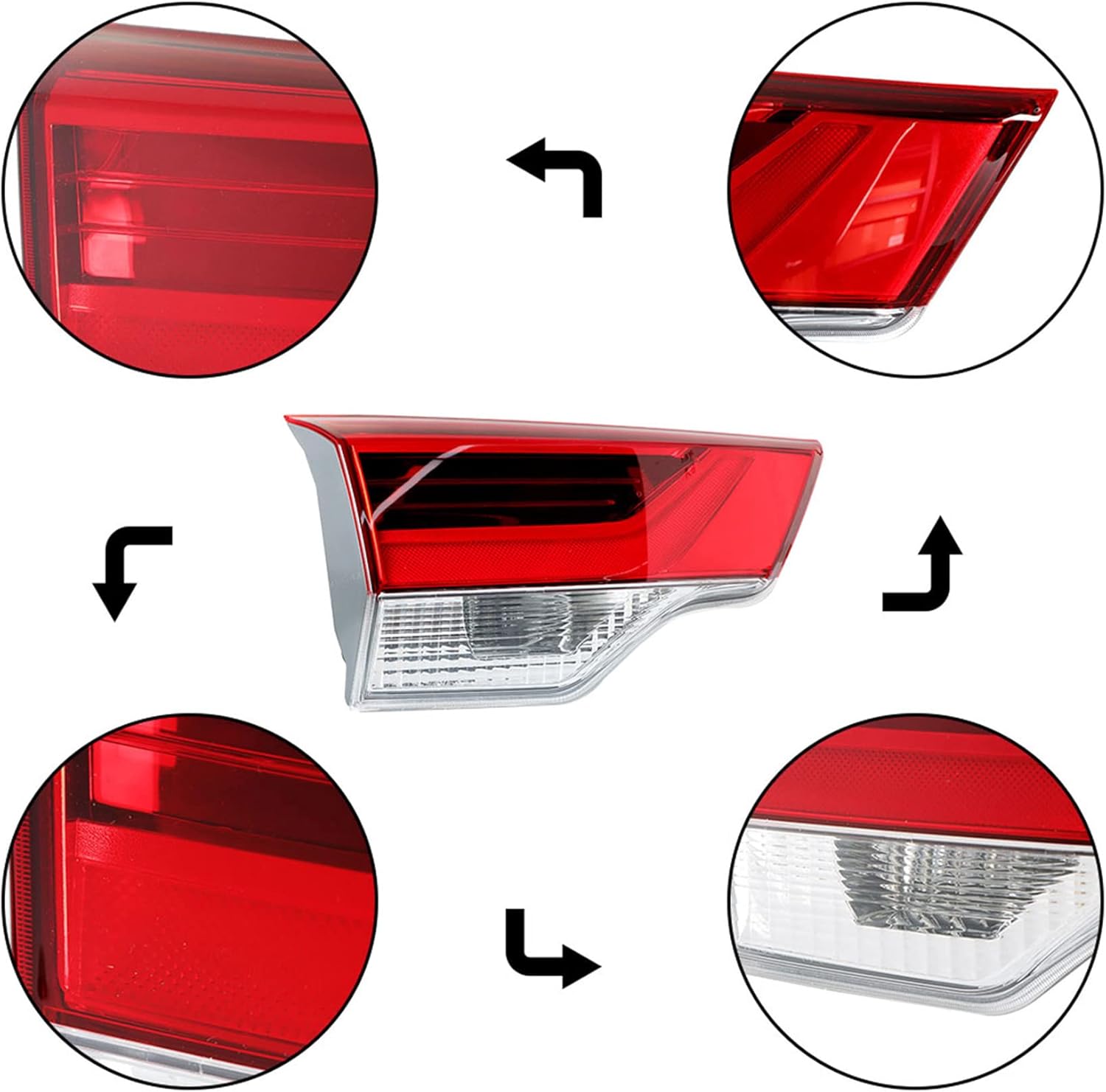 1-Pack LH Tail Light Assembly Replacement for Highlander 2017-2019 Inner Driver Side