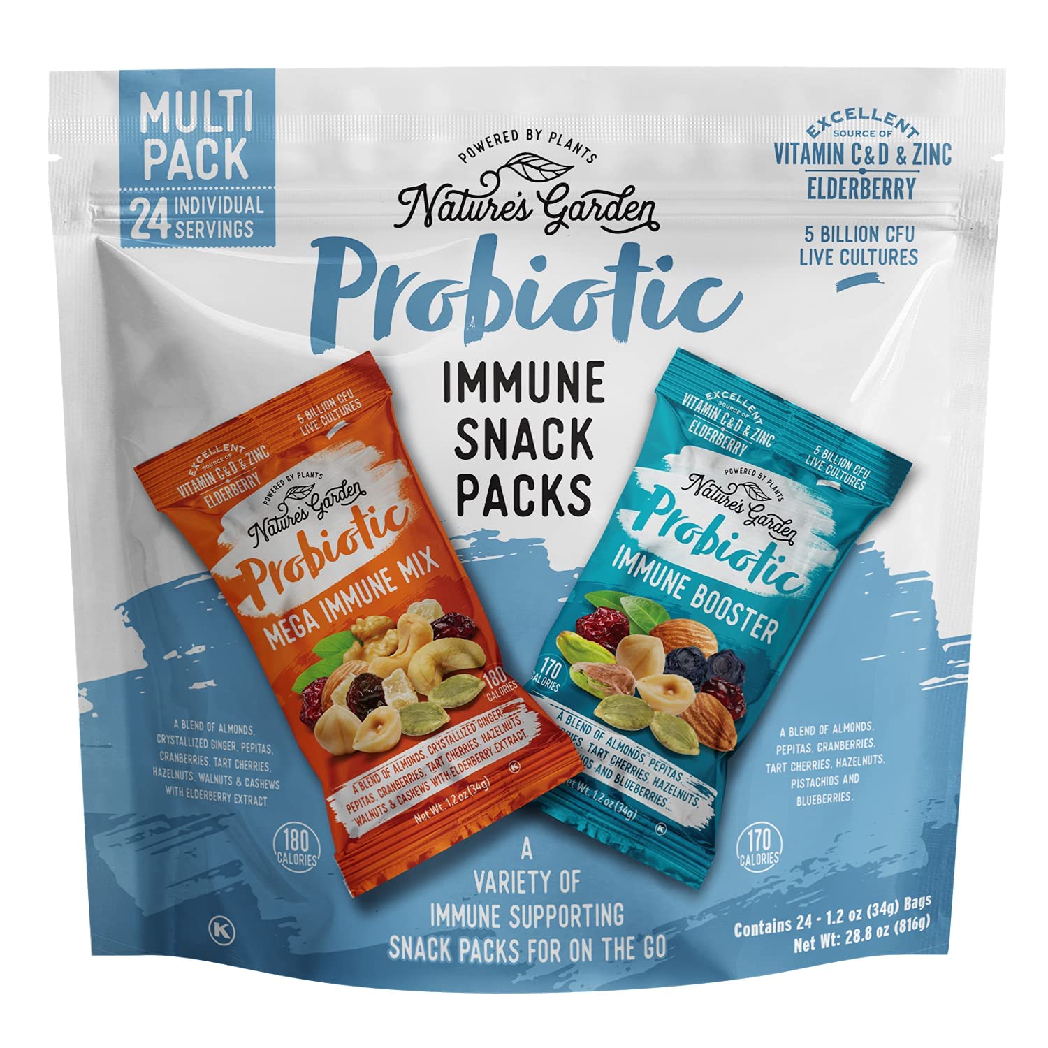 Nature Garden Probiotic Immune Snack Packs - 28.8 oz. (24 pk.)