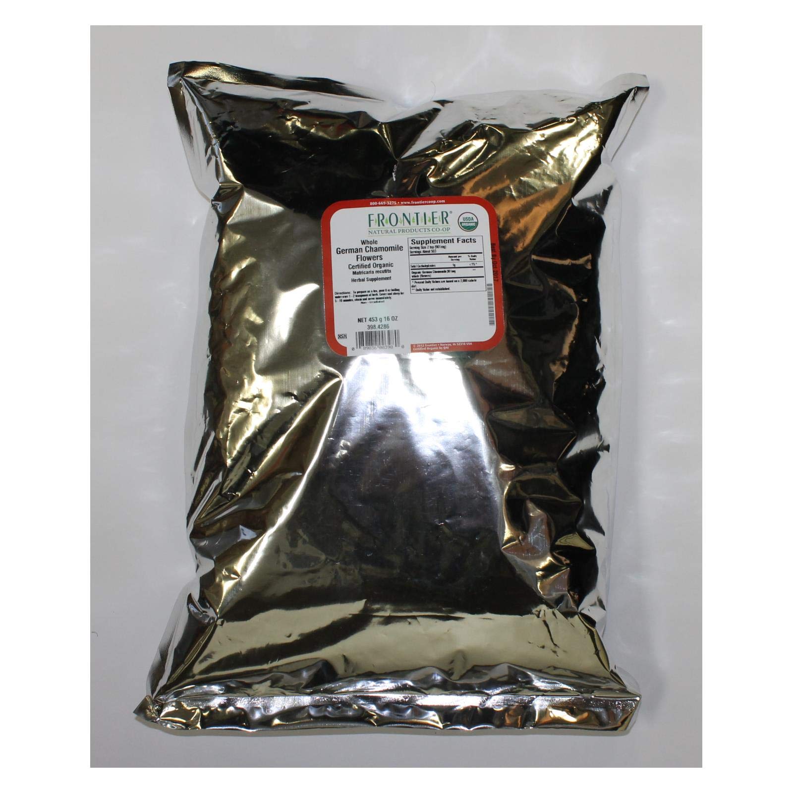 FRONTIER Herb Organic German Whole Chamomile Flower, 16 Ounce - 3 per case3