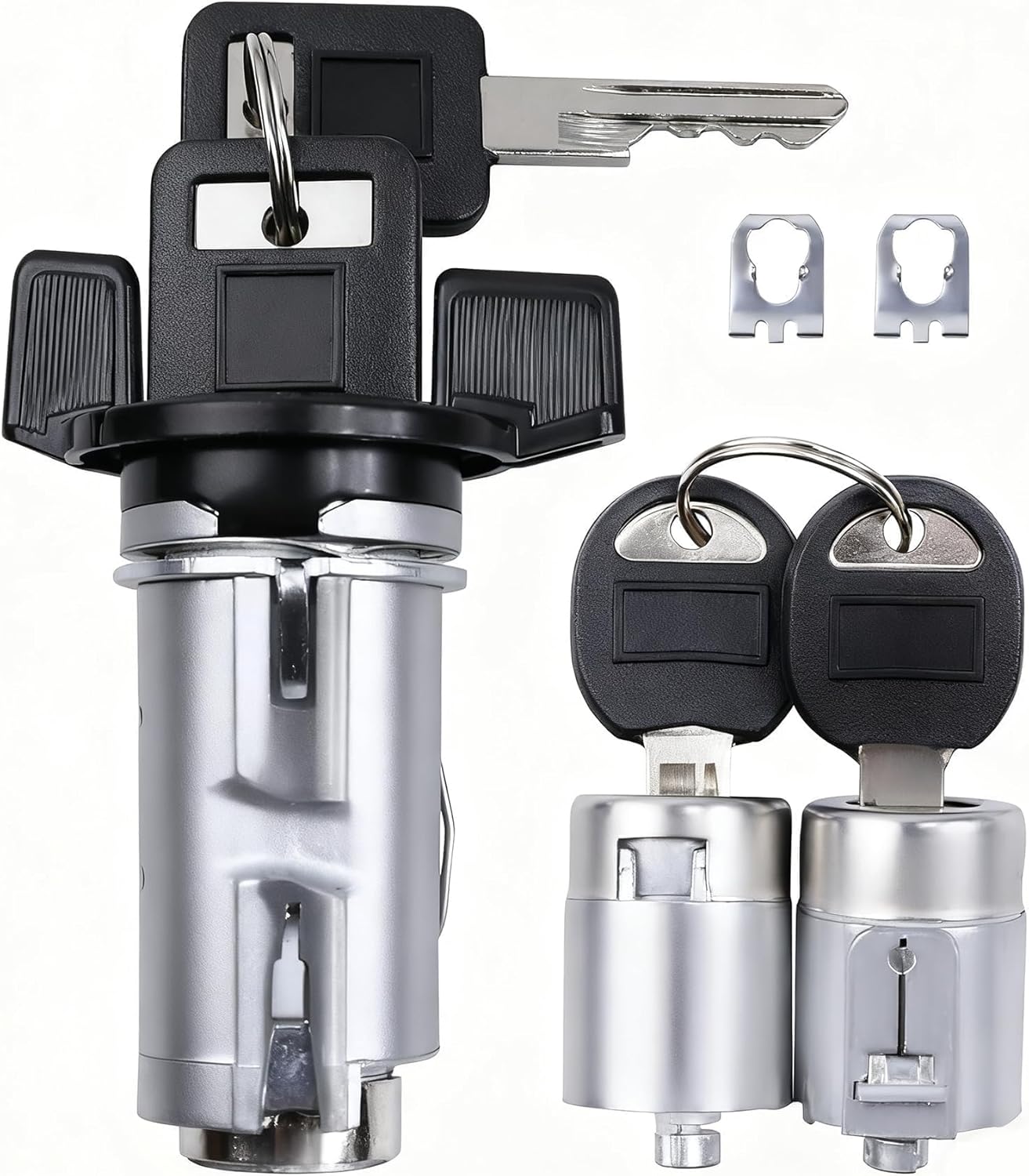 Ignition Switch Lock Cylinder & Door Lock Cylinder Set with Keys Fit for Chevy GMC C1500/C2500/C3500/K1500/K2500/K3500 Full Size Pickup 1988-1994 Replace LC1430 LC1428 924-791 12300443 D1414B 701400