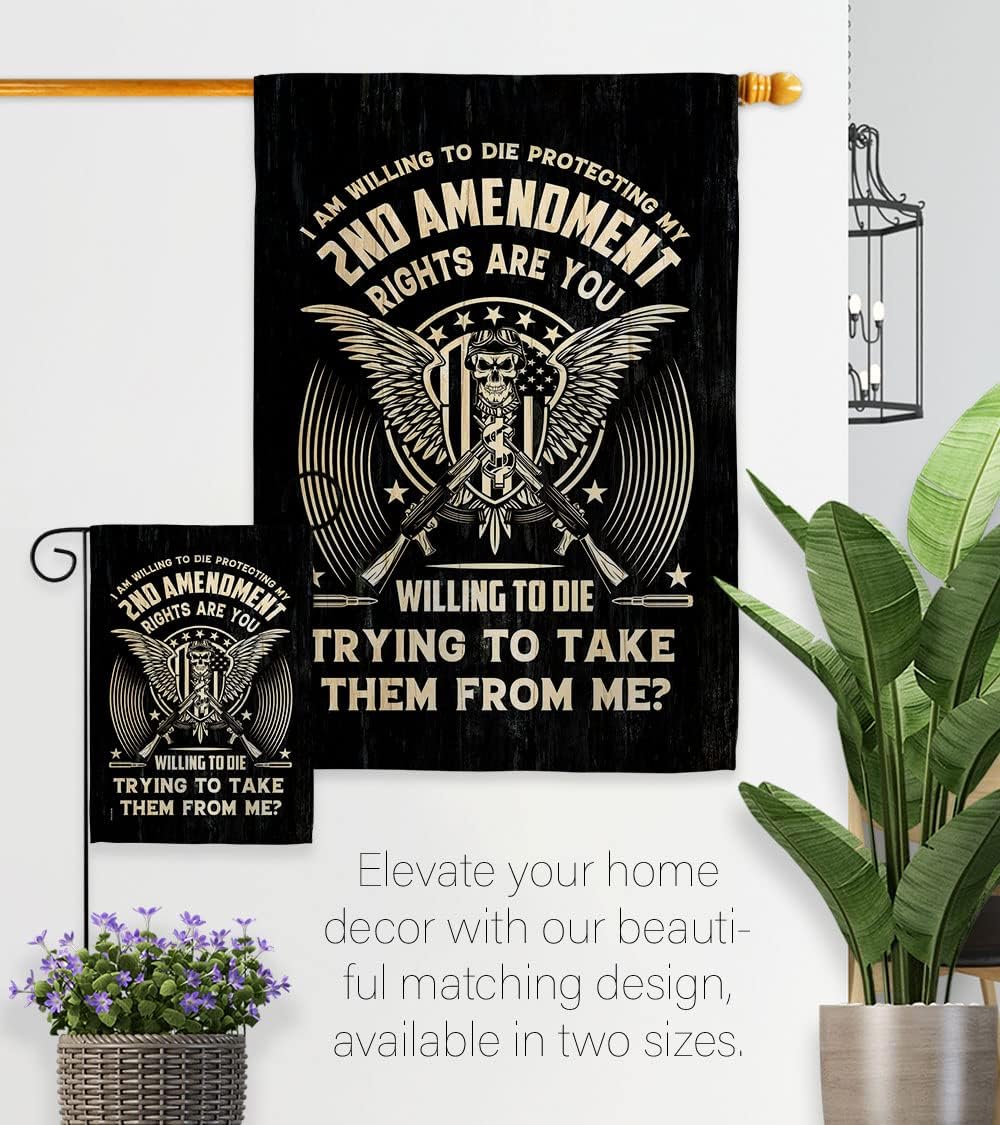 2nd Amendment My Right Garden Flag Americana US Historic July Memorial Veteran Independence United State American House Decoration Banner Small Yard Gift Double-Sided, Made in USA