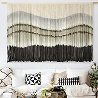 Vista 2 de Colgante de Macramé para Pared Teñido por Inmersión Decoración de Pared de Macramé Grande Decoración Bohemia para el Hogar Arte de Pared de Fibra a