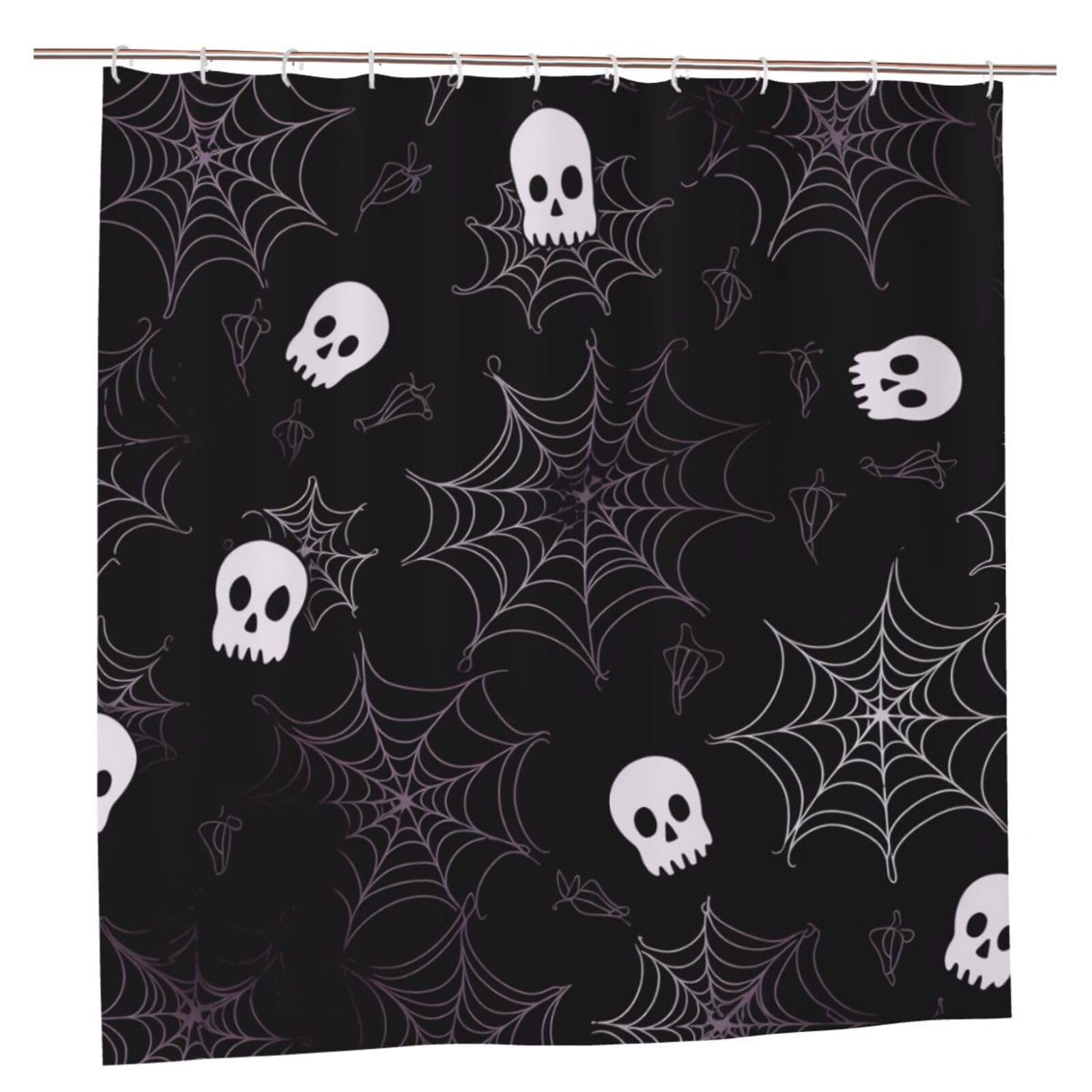 Rideau de douche gothique Halloween lavable pour décor de salle de bain