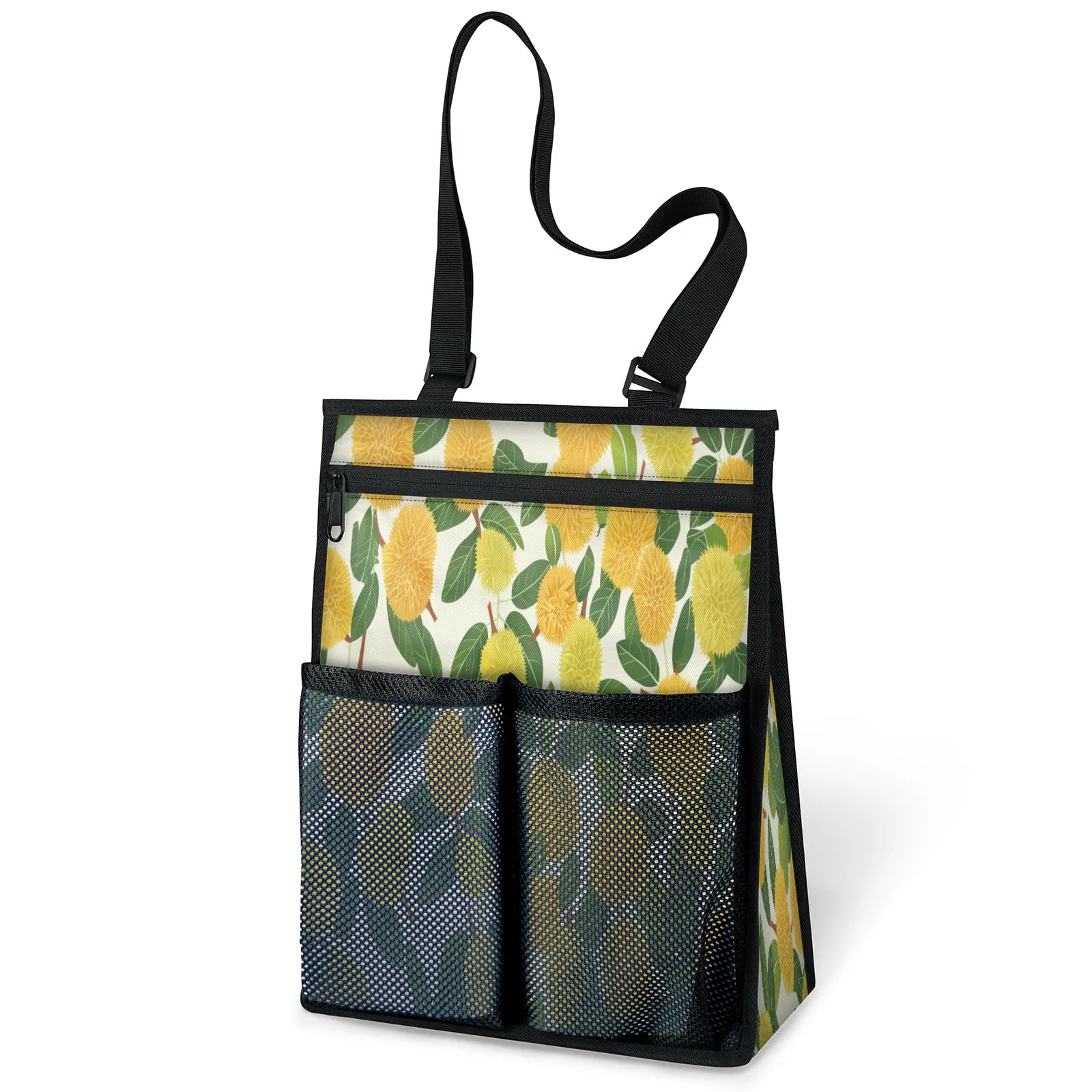 Ourtheme Durian Print Portable Shower Bag for Travel Gym Camp Beach Tote Shower Caddy Bags Hanging Toiletry Organizer