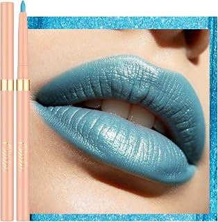 OULAC Blue Lipstick Waterproof Twist Long Lasting Lip Contour Pencil with Matte Finish, Highly Pigmented and Smooth, Contour Your Lips, Vegan (15) Aruba Beach
