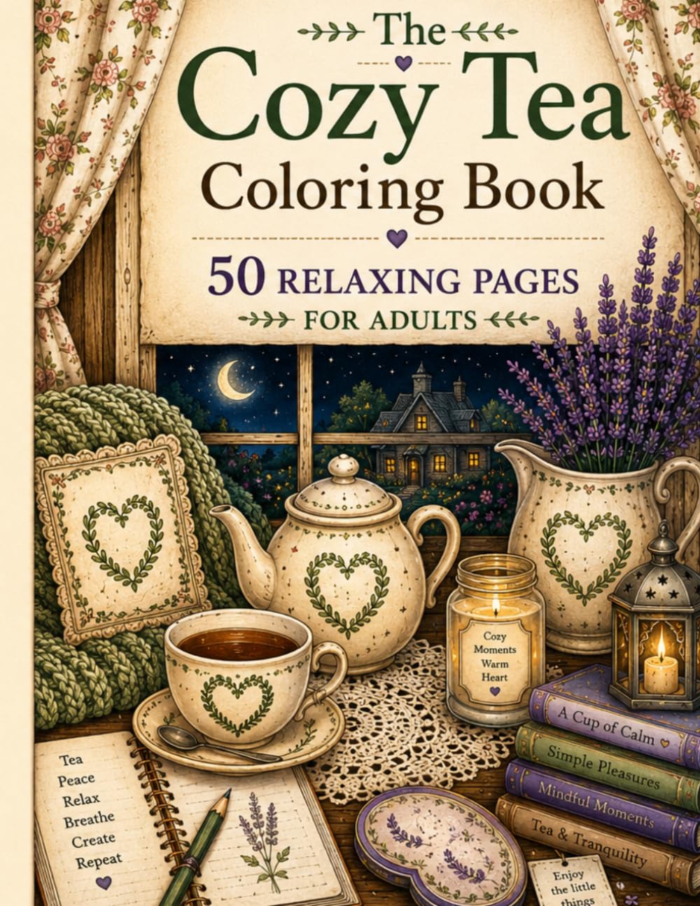 The Cozy Tea Coloring Book: 50 Relaxing Pages for Adults: 50 Relaxing Coloring Pages for Adults | Cozy Tea Moments, Calm Scenes & Stress Relief