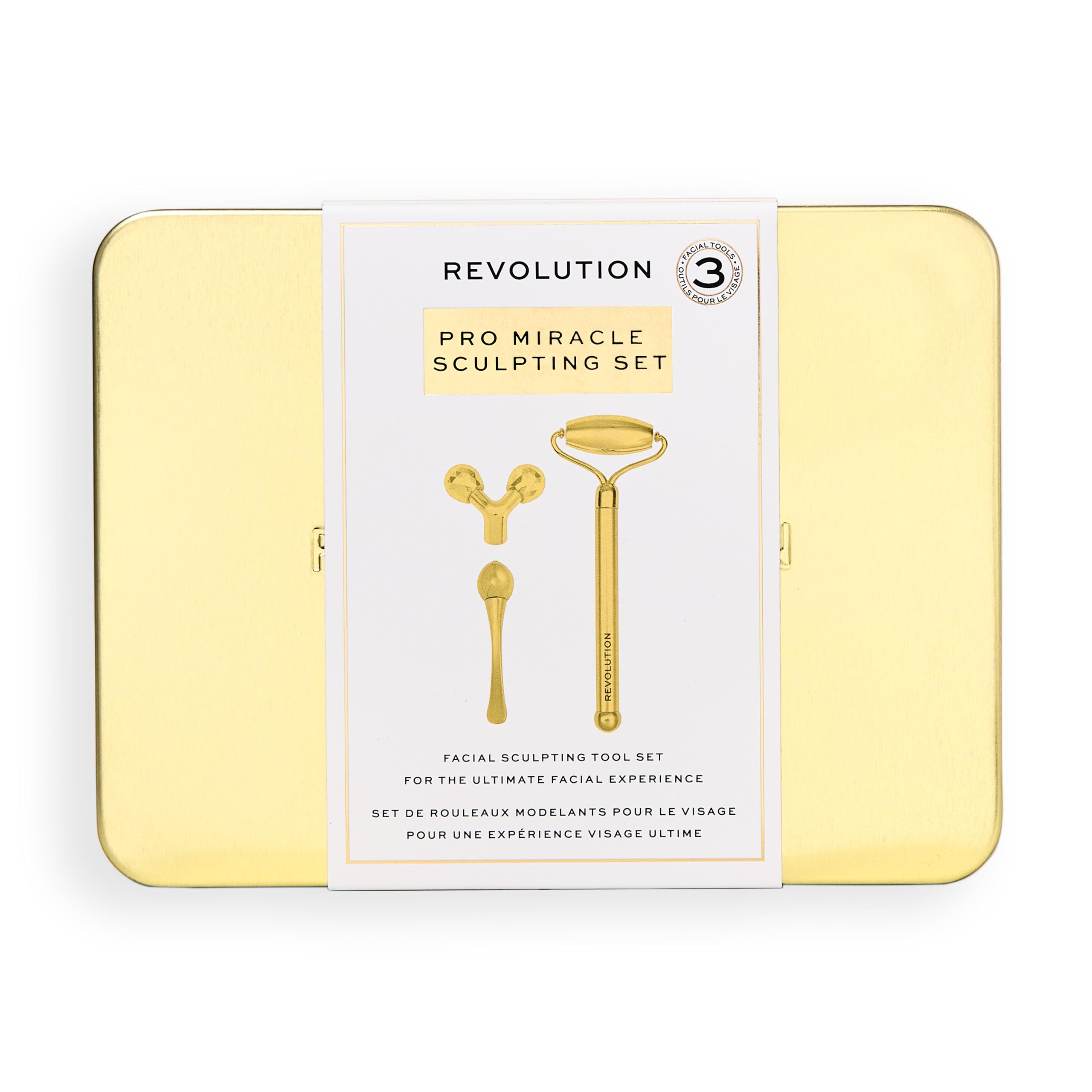 Revolution Pro Miracle Sculpting Facial Roller Set, kühlendes Gesichtsmassage-Set mit Wechselköpfen für gezielte Hautpflege