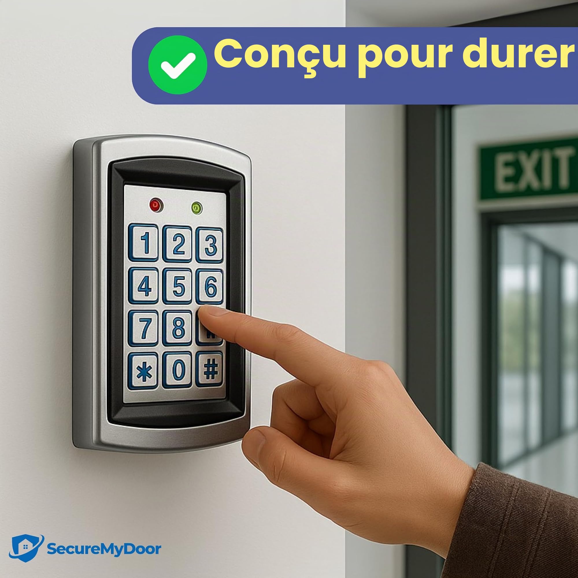 Clavier de contrôle d'accès de proximité pour intérieur et extérieur, 12-24 V, aluminium moulé sous pression, peut contenir 1000 cartes et broches, touches rétroéclairées, IP65 résistant
