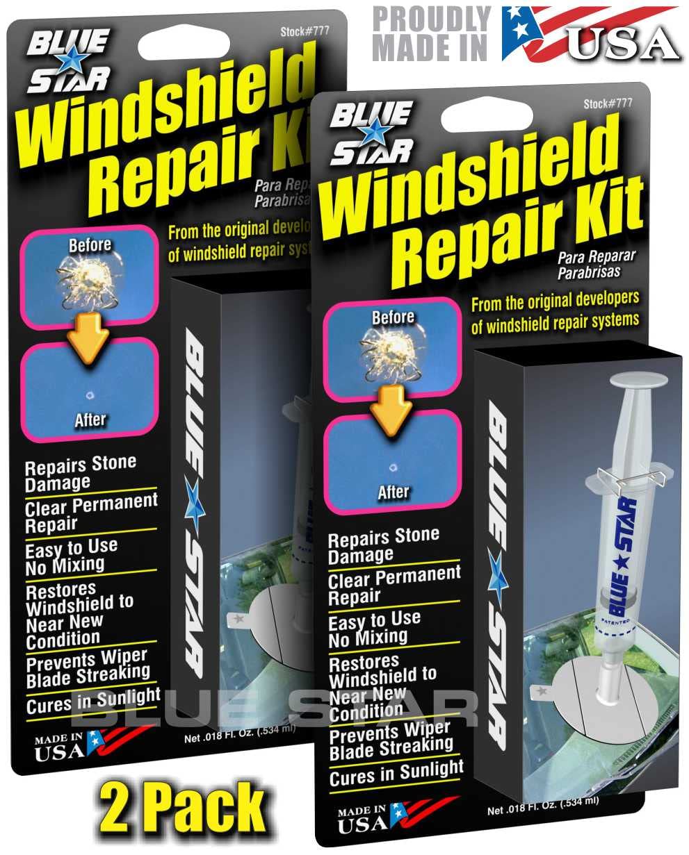 Blue Star Do-It-Yourself Windshield Repair Kit .027 Fl Oz. (2 Pack)