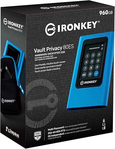 Miniatura 3 de Kingston IronKey Vault Privacy 80 960GB SSD externo  FIPS 197  XTS-AES 256GB cifrado  PIN de pantalla táctil  Protección de datos segura